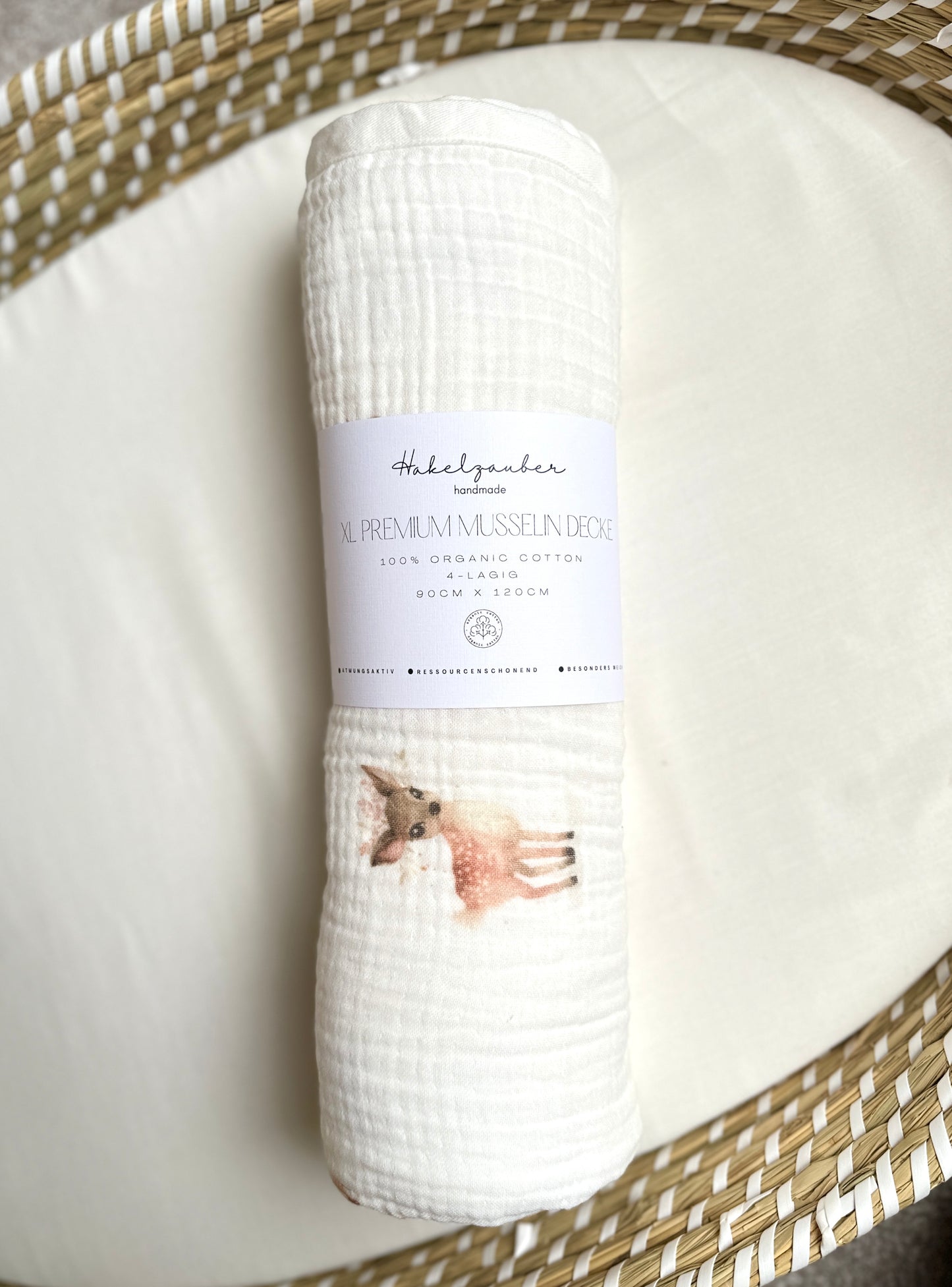 XL PREMIUM MUSSELIN DECKE „BAMBI“