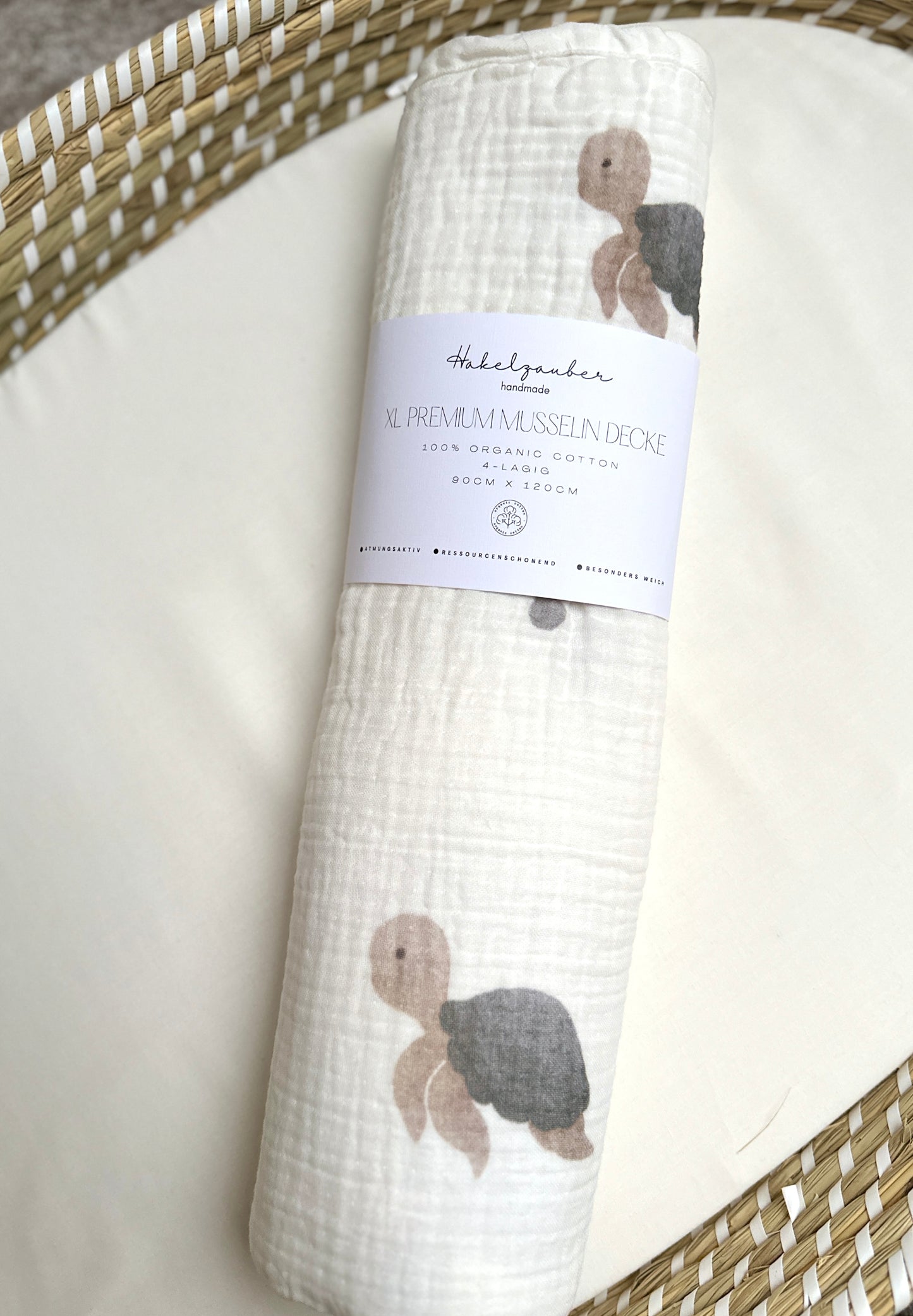 XL PREMIUM MUSSELIN DECKE „TURTLE“