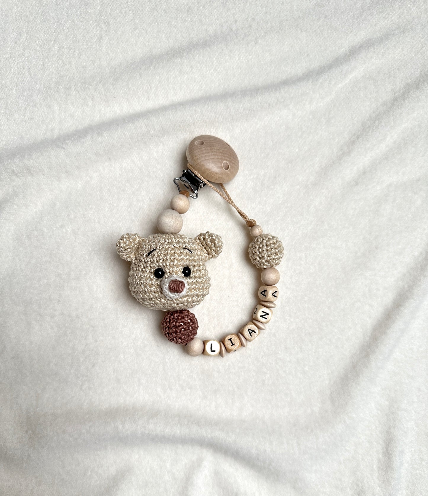 Schnullerkette „TEDDY SAND“