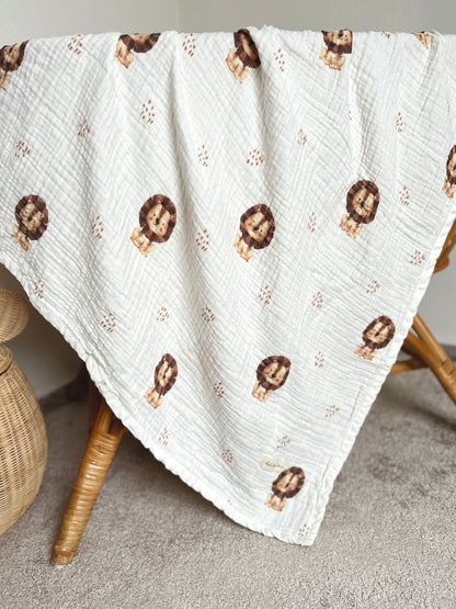 XL PREMIUM MUSSELIN DECKE „LEO“