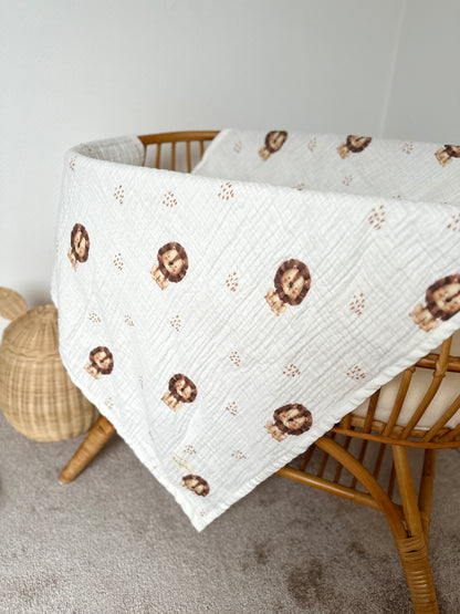 XL PREMIUM MUSSELIN DECKE „LEO“