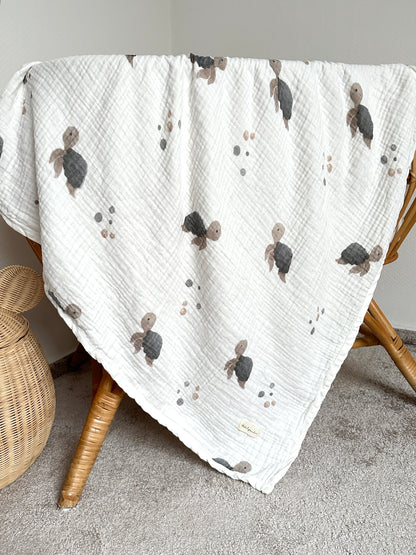 XL PREMIUM MUSSELIN DECKE „TURTLE“