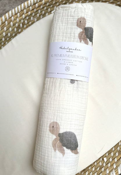 XL PREMIUM MUSSELIN DECKE „TURTLE“