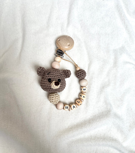 Schnullerkette „TEDDY BROWN“