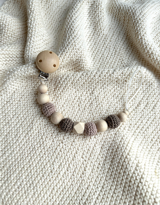 Schnullerkette „TAUPE“