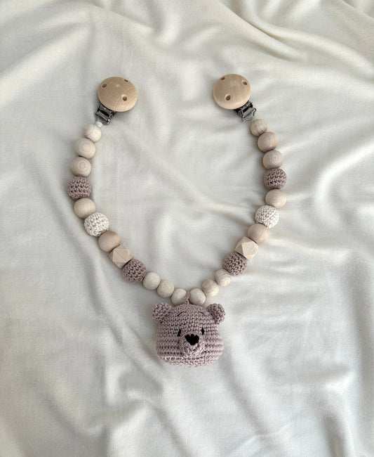 Kinderwagenkette "TEDDY TAUPE"