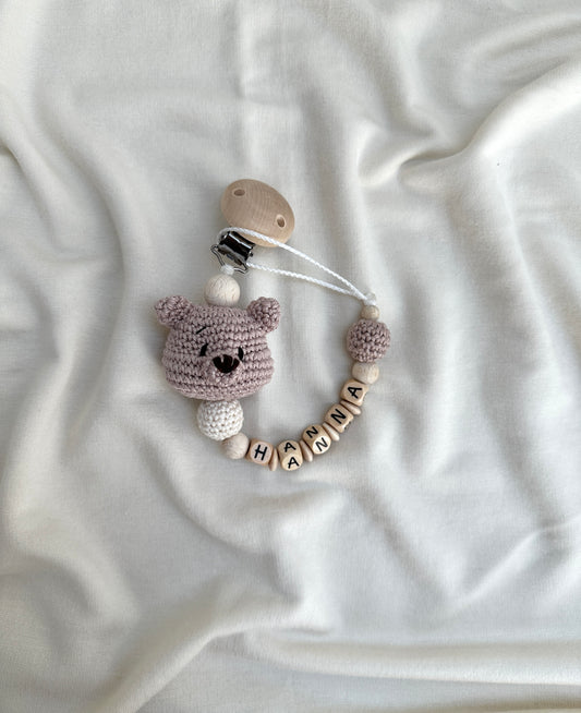 Schnullerkette „TEDDY TAUPE“