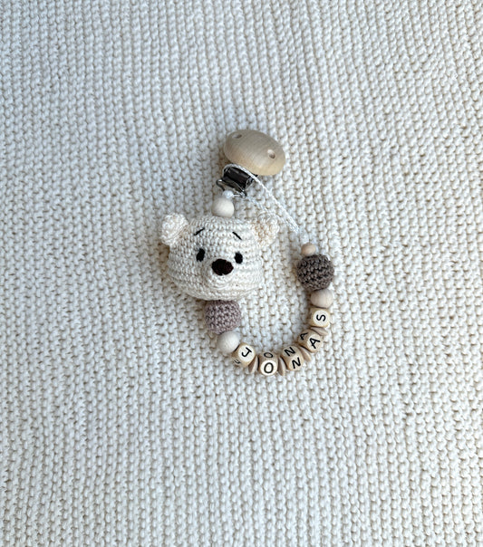 Schnullerkette „TEDDY CREAM“